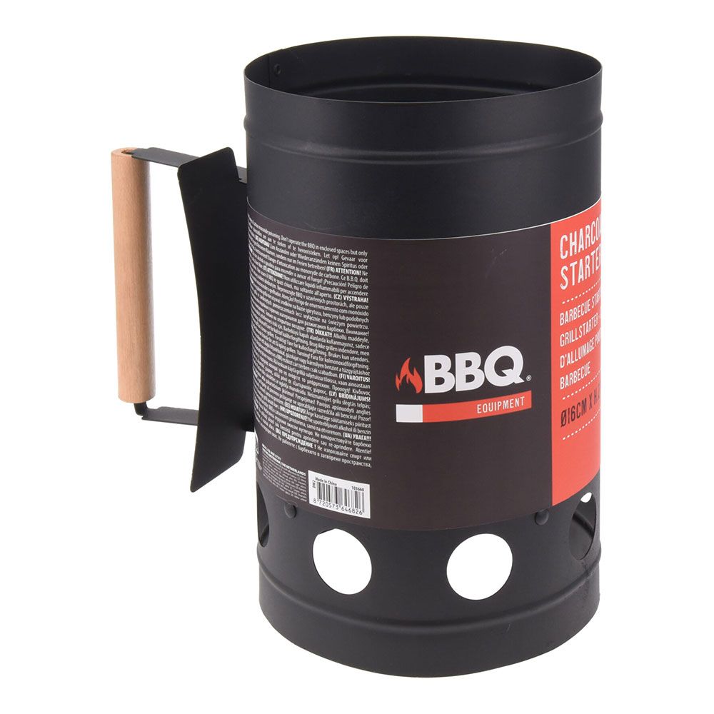 Acendedor de carvão para churrasco, preto, ø27 cm