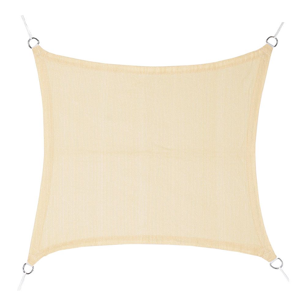 Toldo de vela quadrado bege 3,6 x 3,6 m