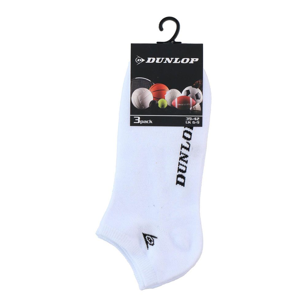 Pack 3 pares de meias brancos dunlop tamanhos sortidos