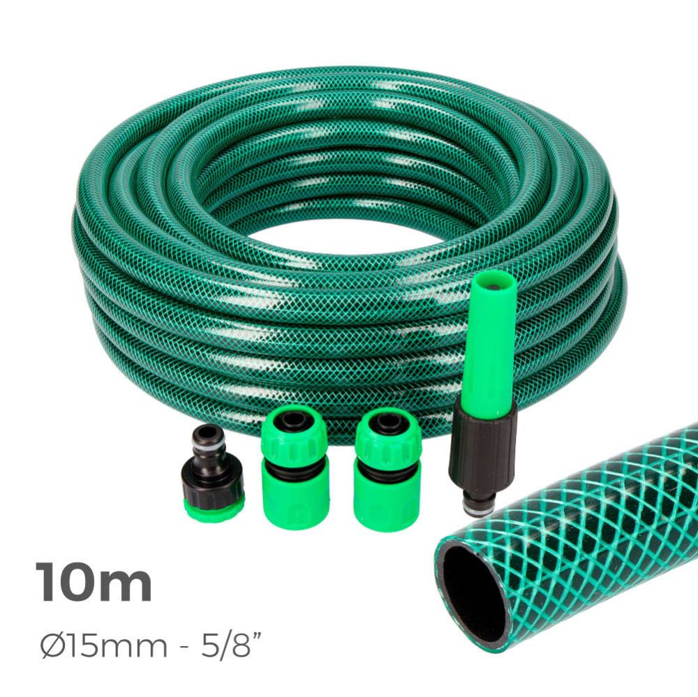 Kit mangueira de jardim basic ø15 mm, 5/8 pol, 10 m