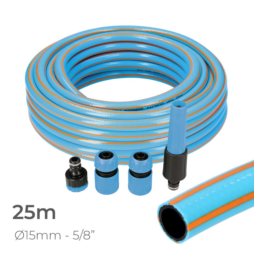 Kit de mangueiras de jardim pro ø15 mm, 5/8 pol, 25 m
