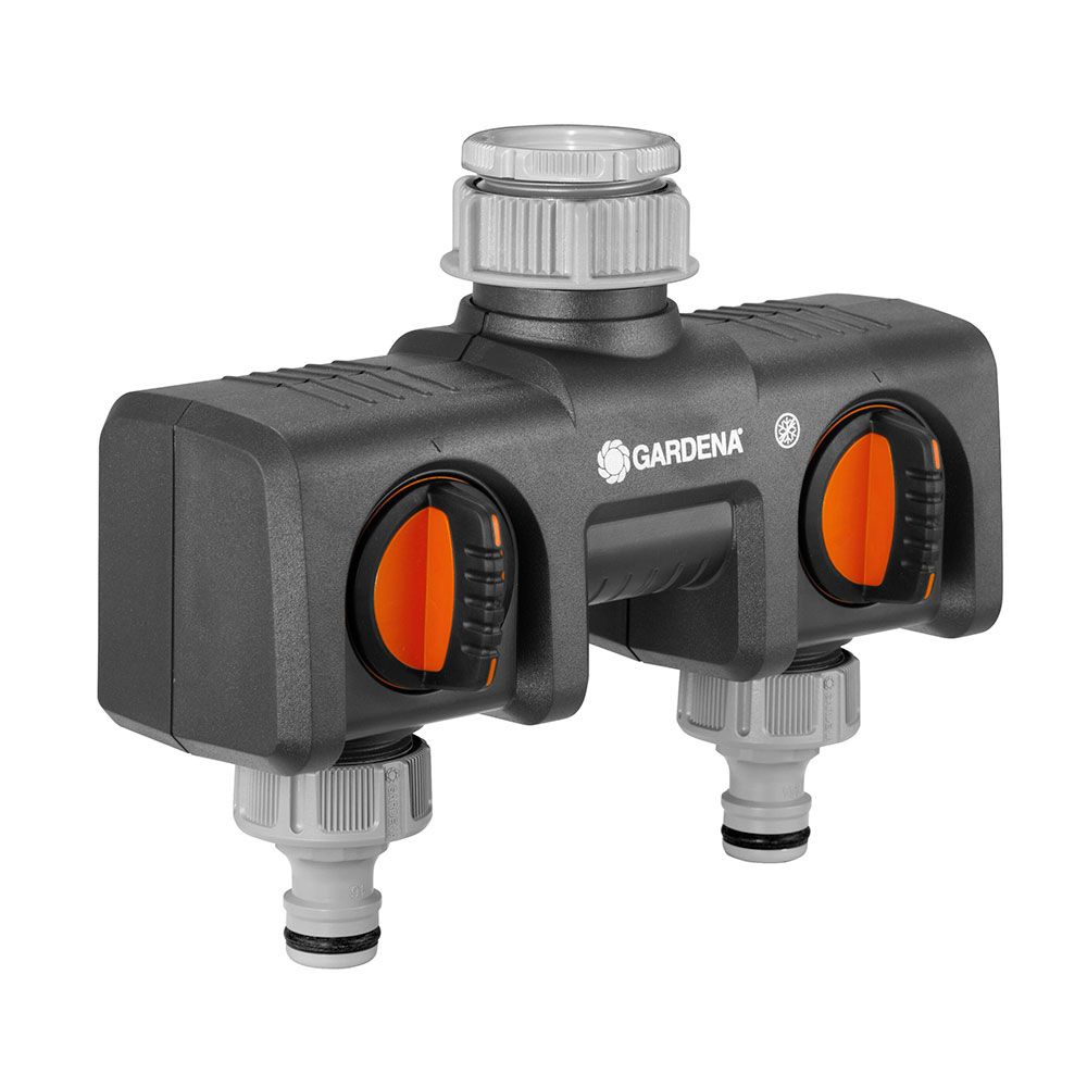 Distribuidor de 2 vias com adaptadores de ½ pol - ¾ pol e 1 pol, blister