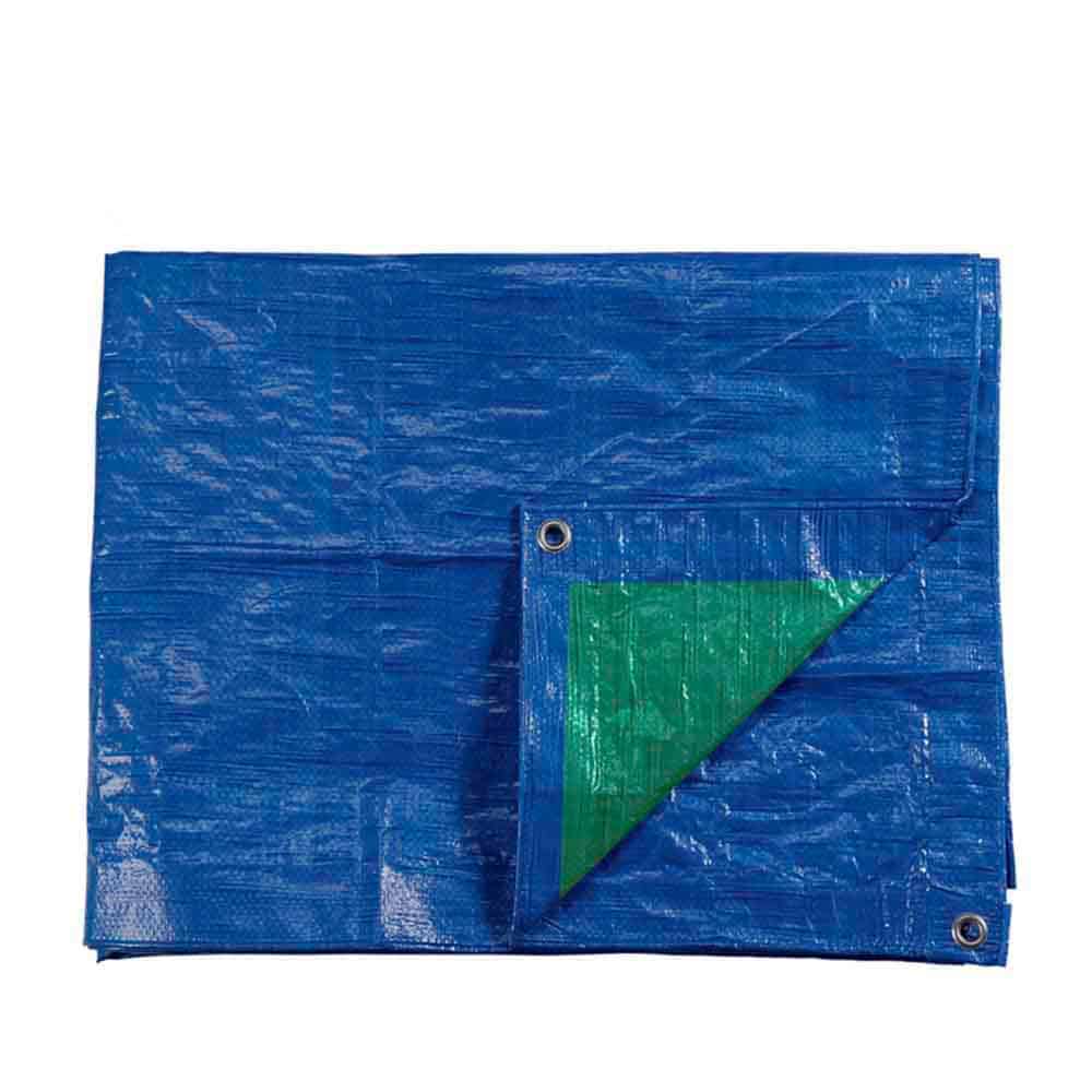 Lona dupla face de polietileno, azul/verde, densidade 90 g/m², 4 x 5 m