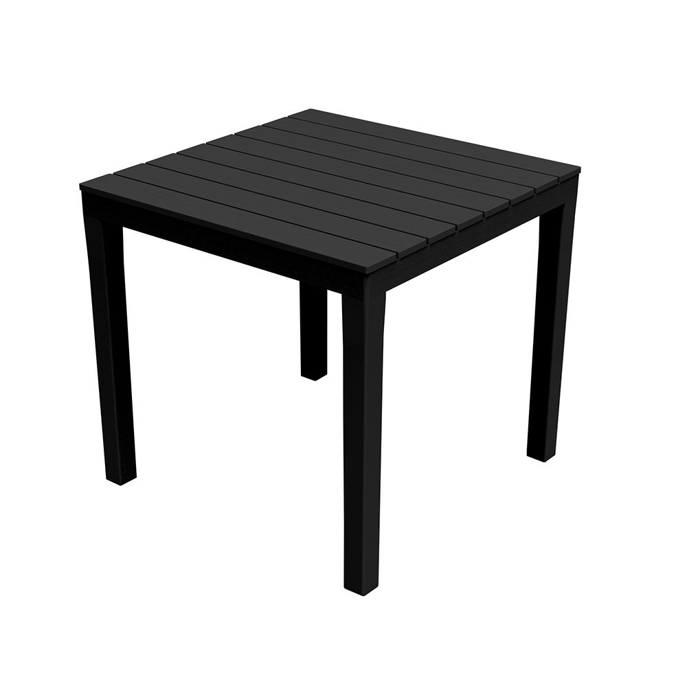 Mesa quadrada bali, cor antracite, para uso externo, 78 x 78 x 72 cm