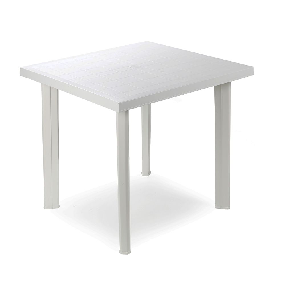 Mesa quadrada fiocco, branca, para uso externo, 80 x 75 x 72 cm