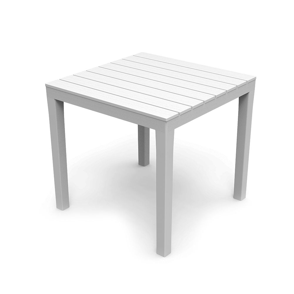 Mesa quadrada bali, branca, para uso externo, 78 x 78 x 72 cm