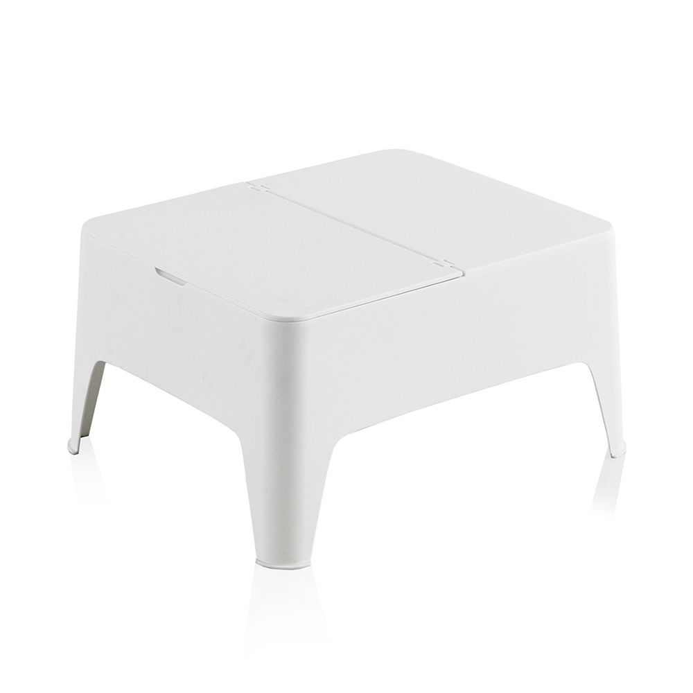Mesa lateral alaska, branca, para uso externo, 58 x 48 x 30 cm