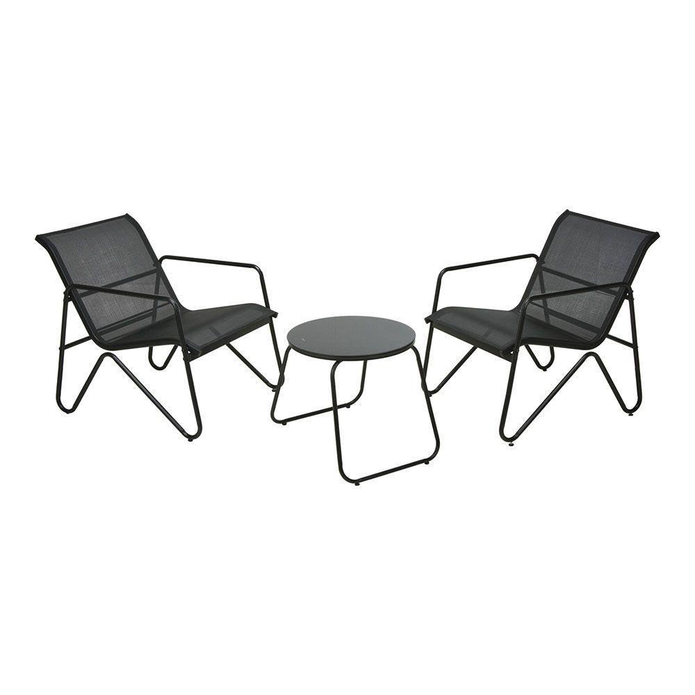 Kit 3 peças de jardim em metal antracite