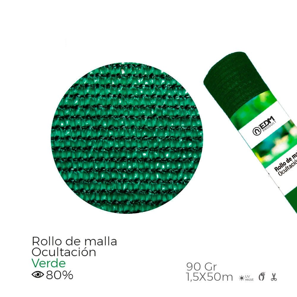 Malha de ocultação verde, 90 g/m², 1,5 x 50 m
