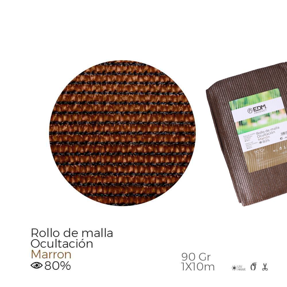 Malha de ocultaçao castanho 90 g/m² 1 x 10 m