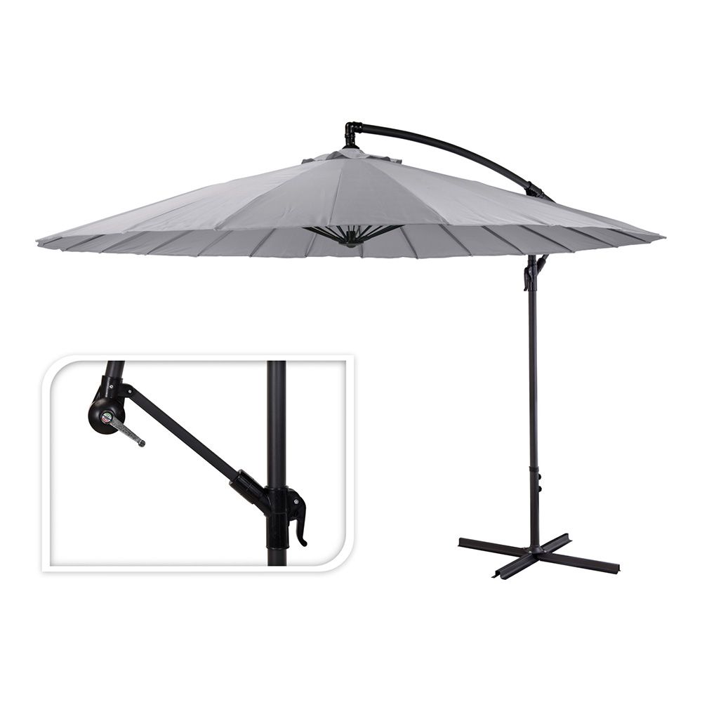 Chapéu-de-sol excentric grey 180 gr / m² altura máxima 3 m ø300 cm