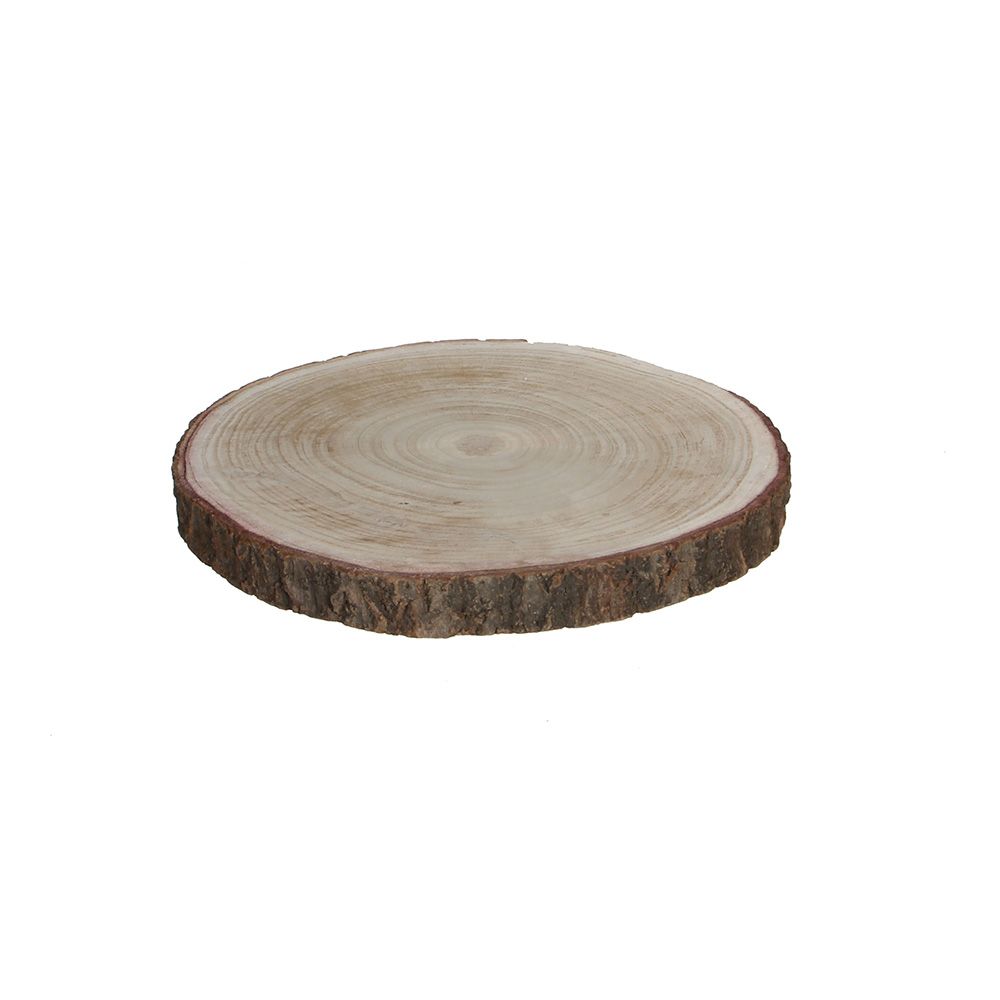 Base decorativa tronco de madeira ø30 x 3 cm