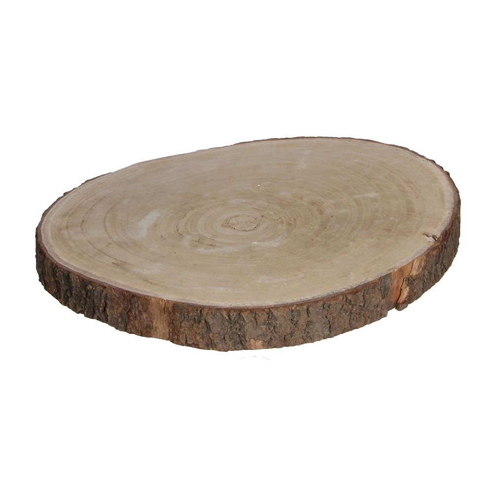 Base decorativa tronco de madeira ø34 x 4 cm