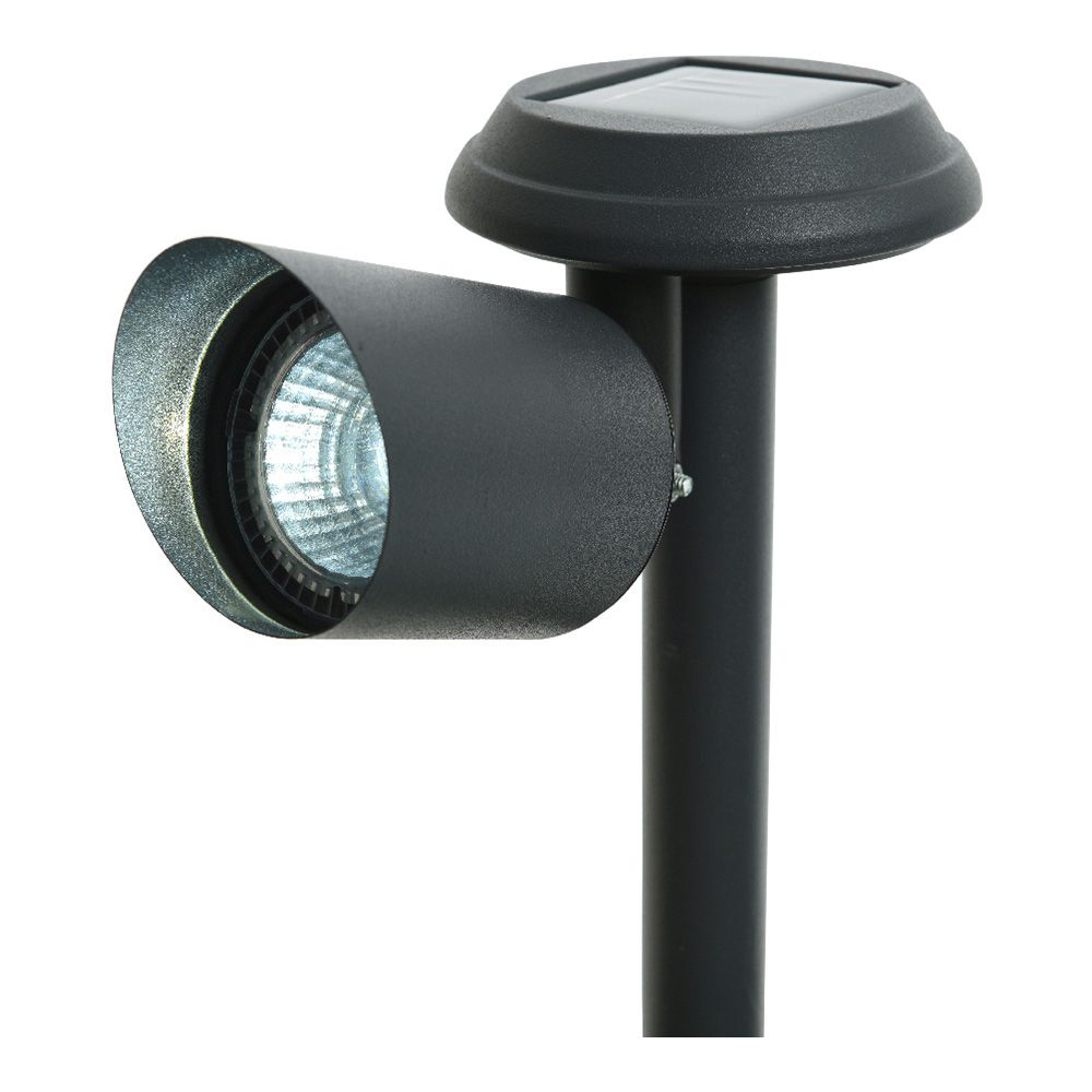 Estaca com foco solar led para jardim 3lm 6400k 45° 10x17x25,5cm