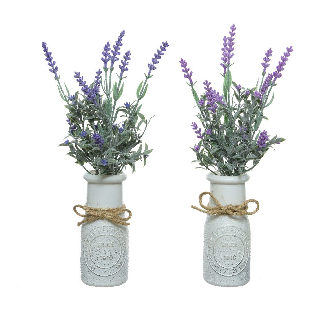 Floreira vintage com lavanda, cores sortidas, ø13 x 32 cm