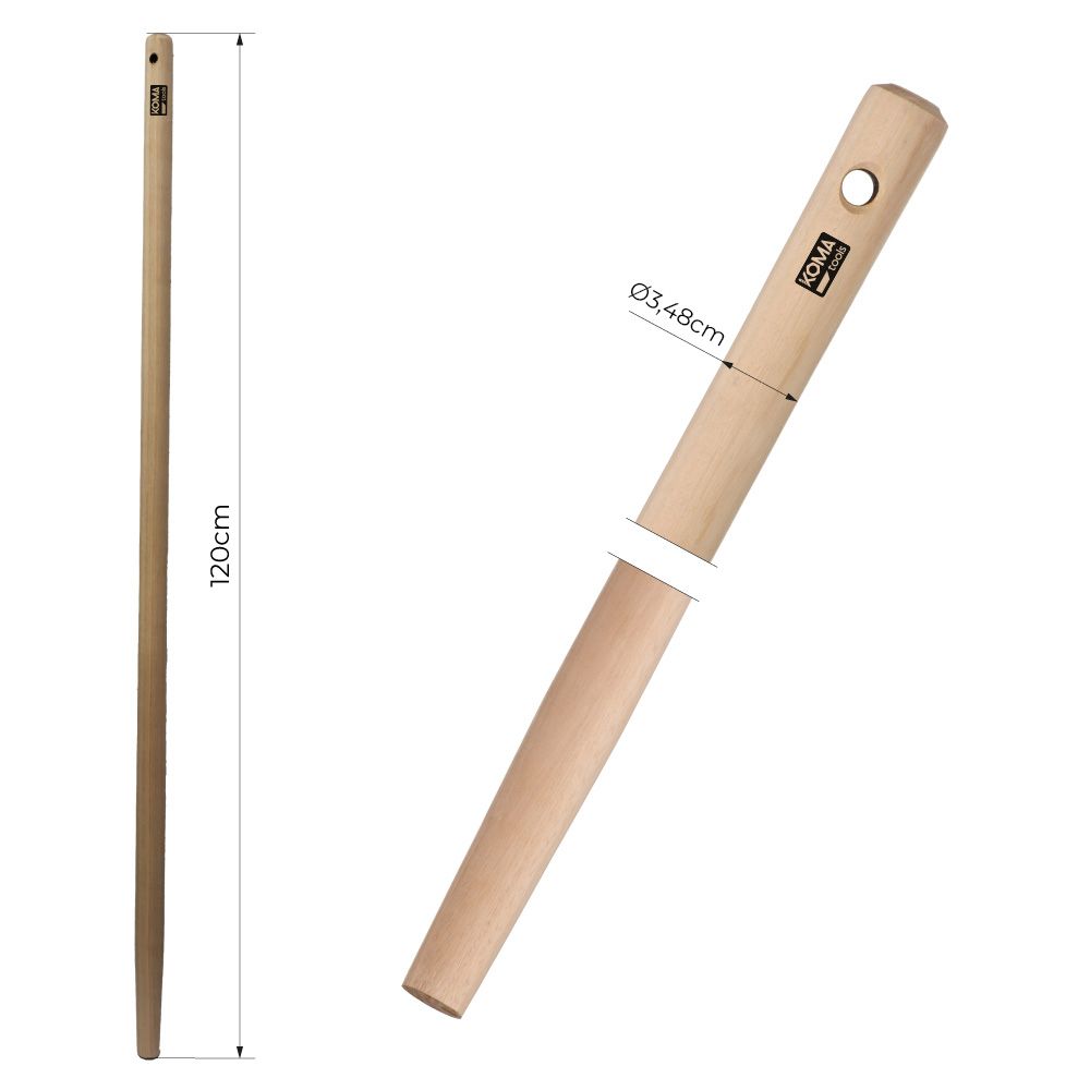 Cabo de madeira de eucalipto para forquilha, amh1200, ø3,48 cm x 120 cm