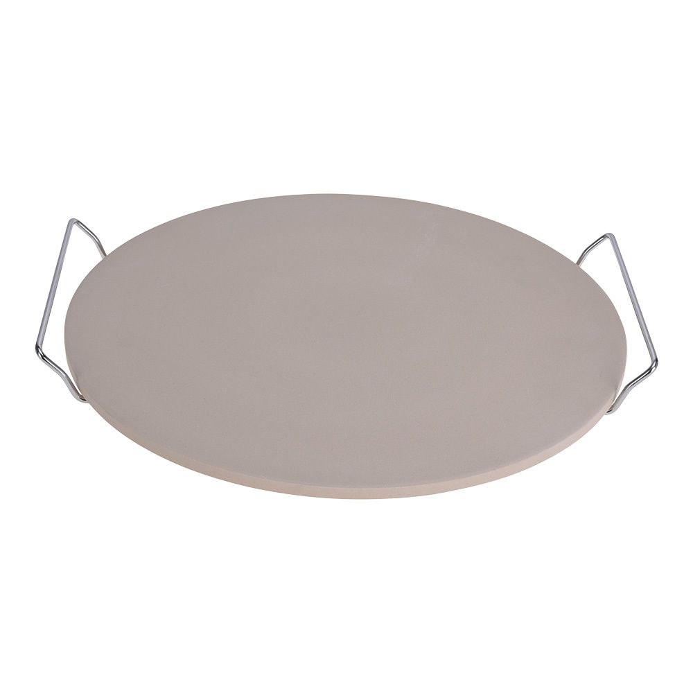 Pedra para pizza com alças de metal, ø33 cm