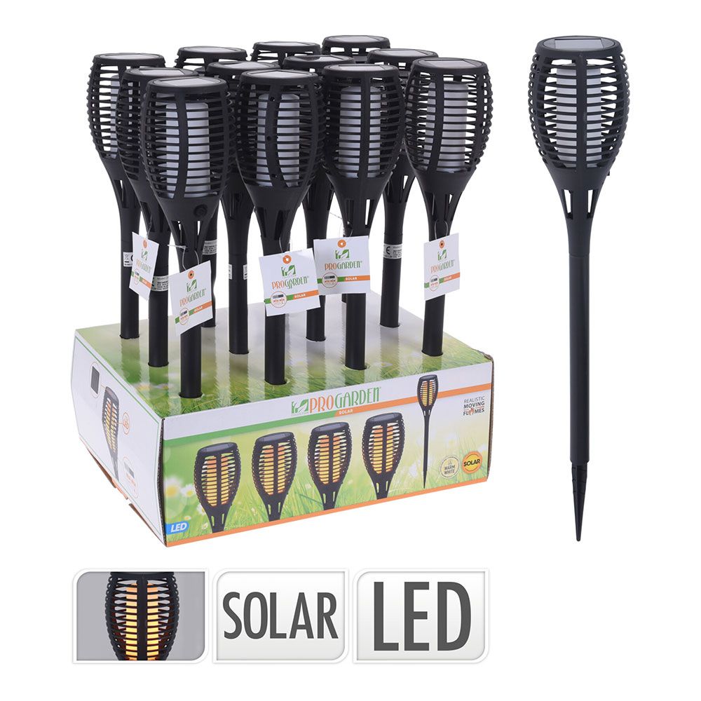 Tocha solar efeito chama ø10x58cm