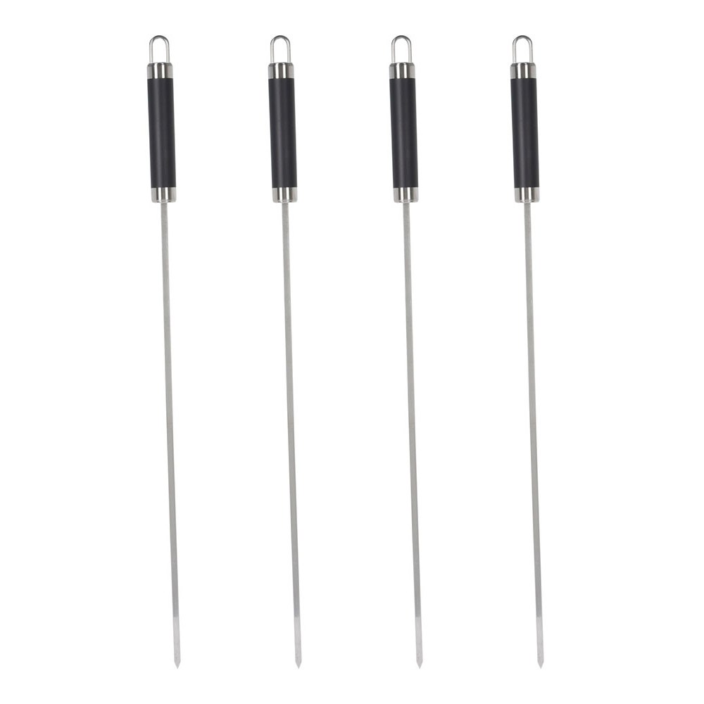 Espetos para churrasco em aço inoxidável, 46,5 cm, 4 un