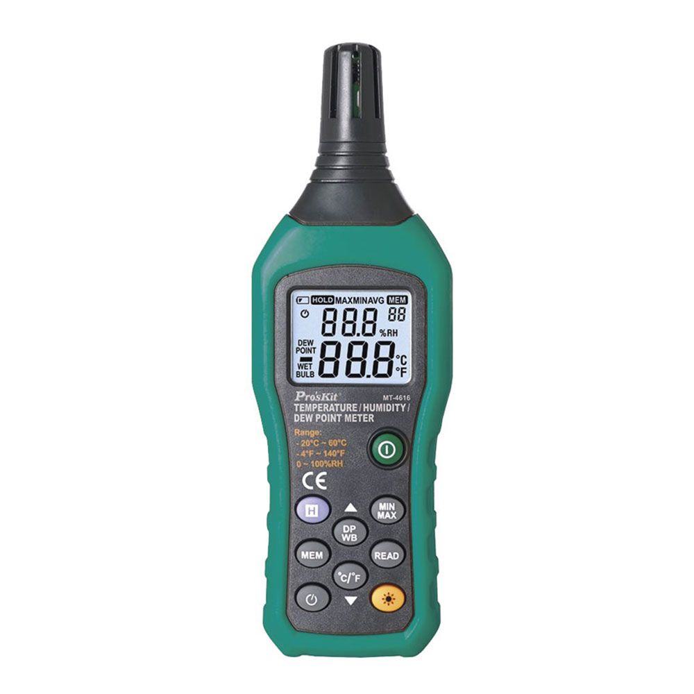 Medidor de temperatura, humidade relativa e ponto de orvalho
