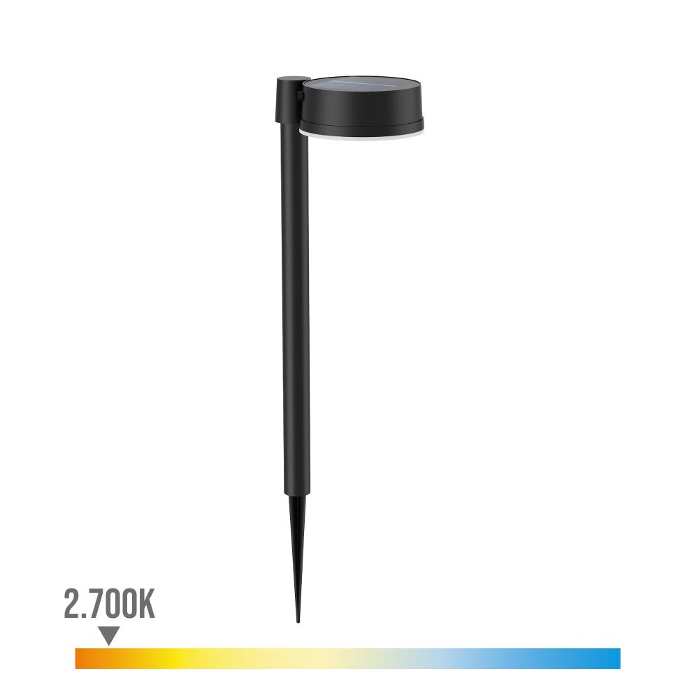 Pedestar solar redondo, ip 44 1,5w, 200im 2700k, luz quente, medidas: 11,2x14,2x54cm. philips