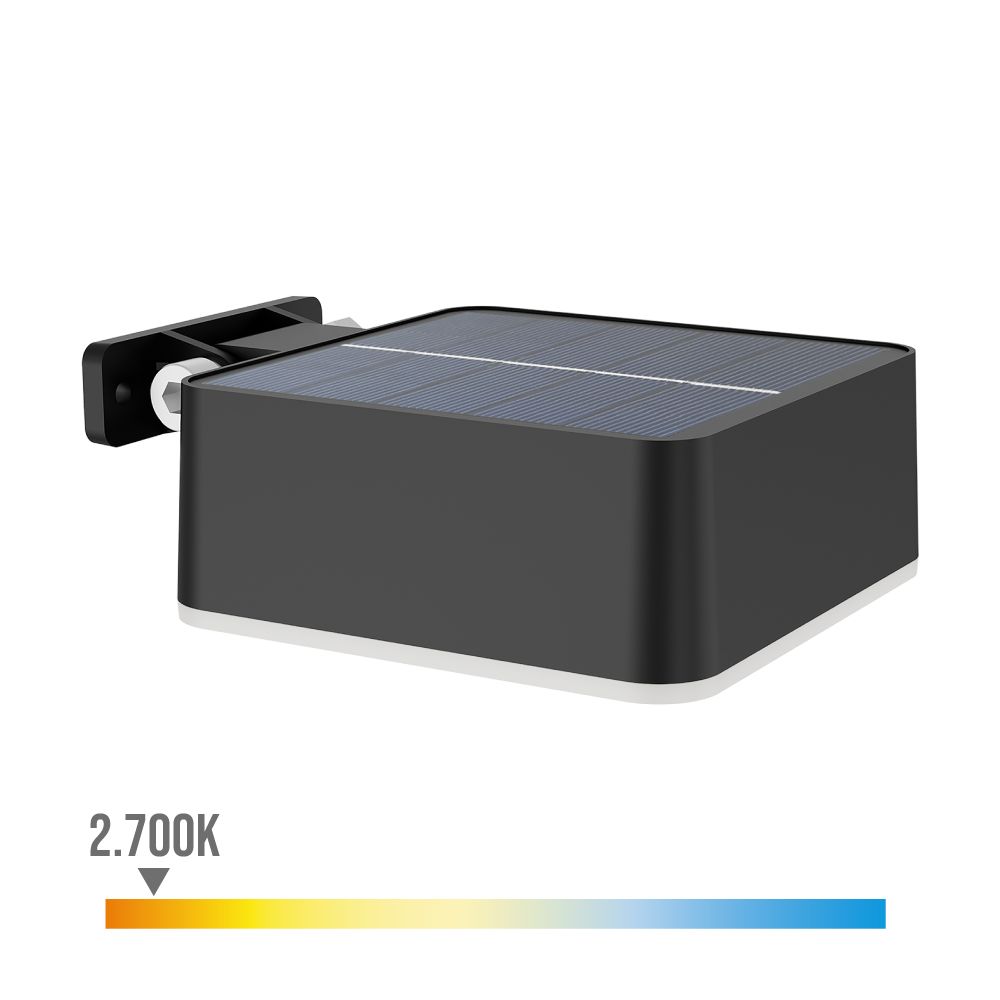 Aplique solar quadrado, ip 44 1,5w, 200im 2700k, luz quente, medidas: 10,5x4,6x13,6cm. philips