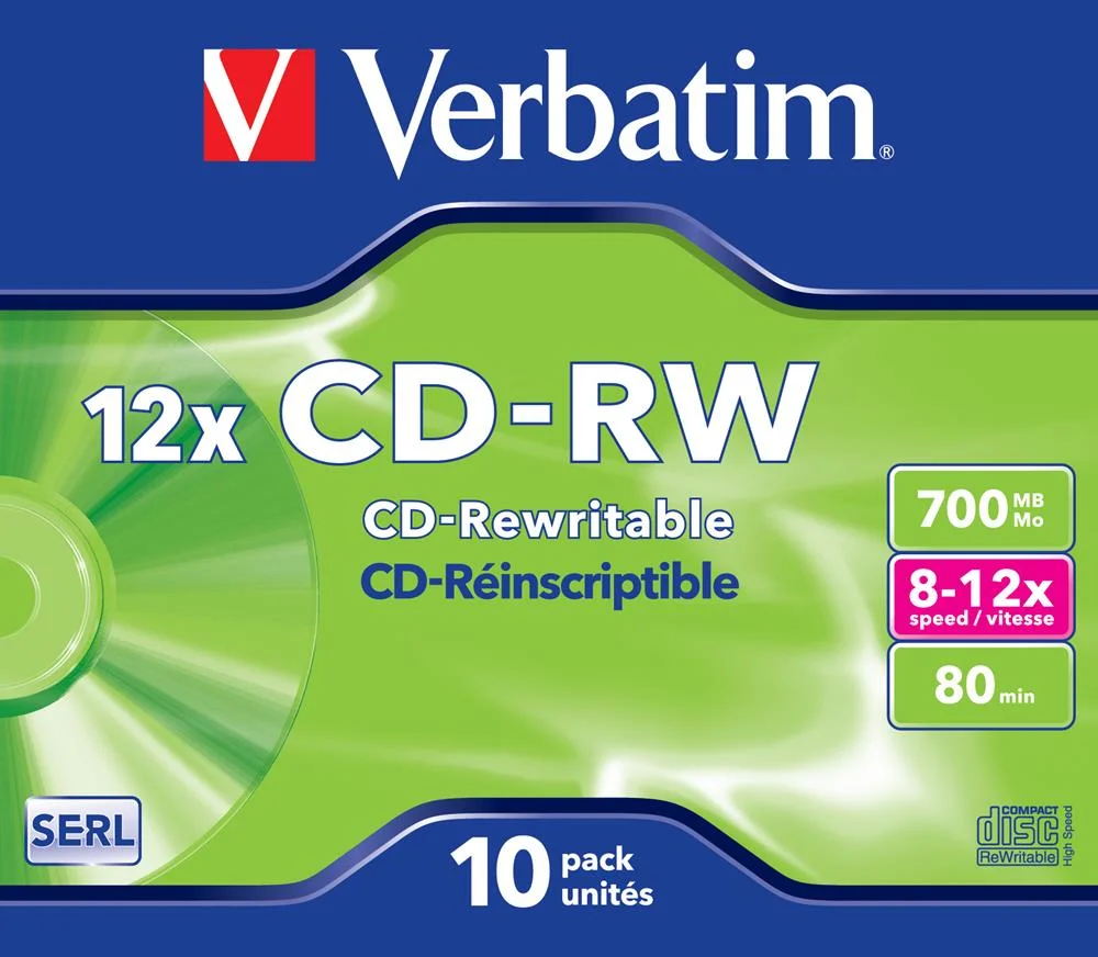 Verbatim Cd-Rw 8x-12x 700mb 80min Caixa Normal
