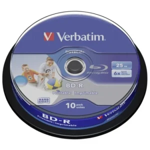1x10 Verbatim Bd-R Blu-Ray 25 Gb 6x Velocidade Dl