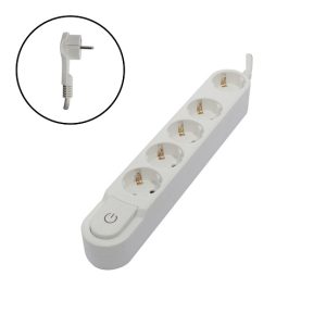 Bloco 5 Tomadas Schuko 16a C/Int.Branco 3m