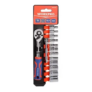 Jogo de 14 Chaves de Caixa de 1/4" Workpro