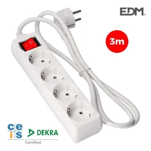 Extensão Elétrica 4 Tomadas 3m Branco C/Int