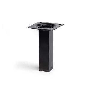 Pé Quadrado de Aço. Cor Preto. Mod. 400g. Medidas.