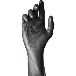 Caixa de 50 Luvas Descartáveis Nitrilo Preto Sem .