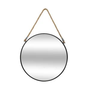 Espelho Redondo de Metal com Corda Diam.55cm