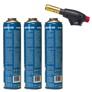 Pack Maçarico Segofire Piezelétrico + 3 Cartuchos.