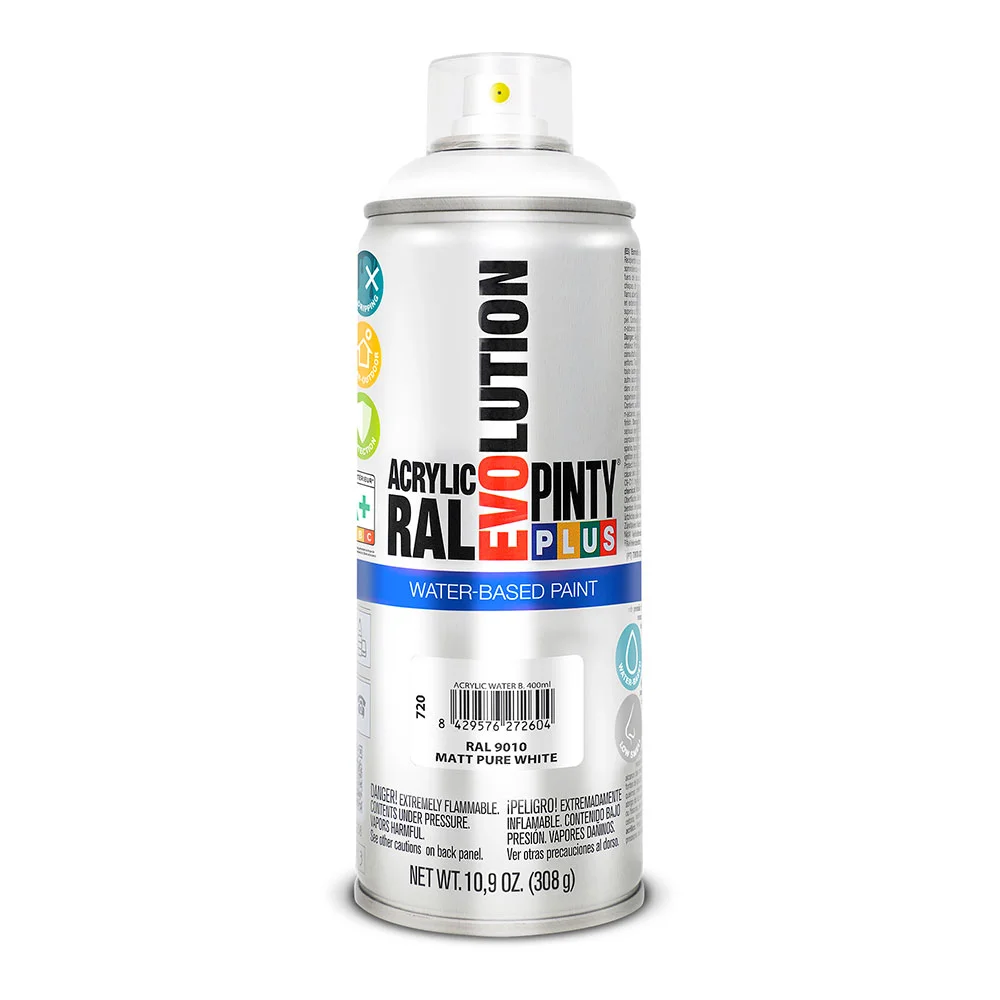 Tinta em Spray Pintyplus Base de Água Branco 520