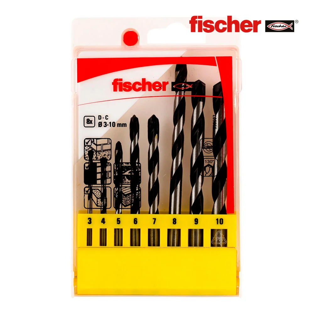 Brocas para Betão 3/4/5/6/7/8/9/10 Mm - Pack 8 Uni