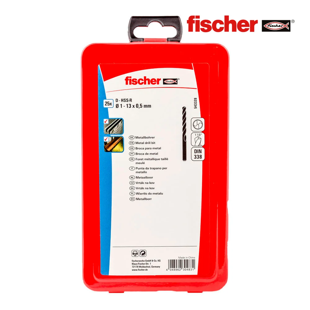 Brocas de Metal Hss-R Din338 1-13mm - 25 Unidades