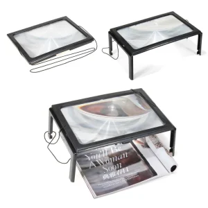 Lupa A4 3x de Leitura com 4 Leds