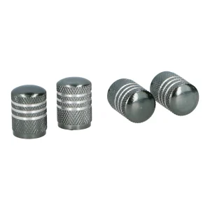 Set de 4 Tampões de Válvulas Rodas de Carro Cinza