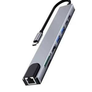 Hub Usb-C "8-Em-1" 2x Usb-C + 2x Usb 2.0 + 1x Hdm.