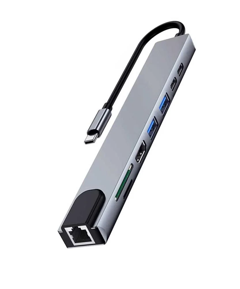 Hub Usb-C "8-Em-1" 2x Usb-C + 2x Usb 2.0 + 1x Hdm.