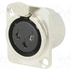 Tomada, Xlr, Fêmea, Pin: 3, Solda, Prateado, Meta.