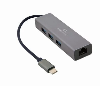 Adaptador Usb-C Gembird A-Cmu3-Lan-01 P/ 3-Portas.