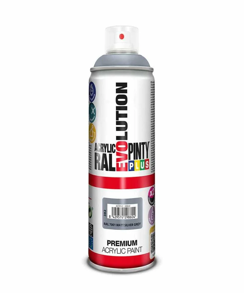 Tinta em Spray Pintyplus Evolution Ral 7001 Cinze.