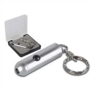 Porta Chaves com Mini Lanterna LED Branco Intenso