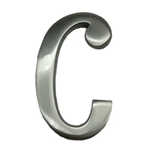 Letra C Niquel Mate 10cm Fixação Invisível Edm