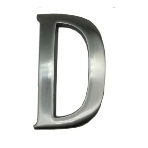 Letra D Niquel Mate 10cm Fixação Invisível Edm
