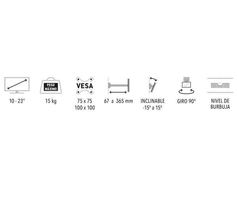 Suporte de Tv para Tv Led/Tft de 10" a 23" com In.