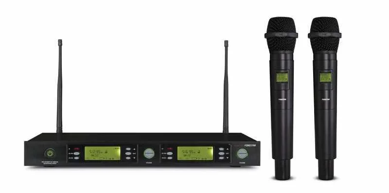 Microfone Sem Fios Duplo de Mão Uhf